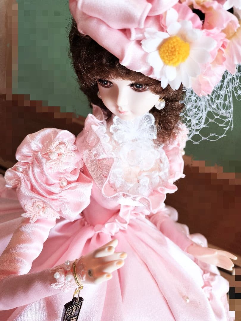 フランス人形　スキヨ人形　SUKIYO DOLLS　リボン　　昭和レトロ　ドレス