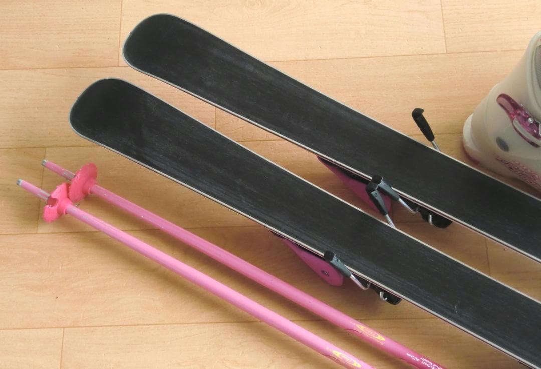 ■■送料無料■KAZAMA■子供用スキーフルセット■板106靴21■WAX済■■