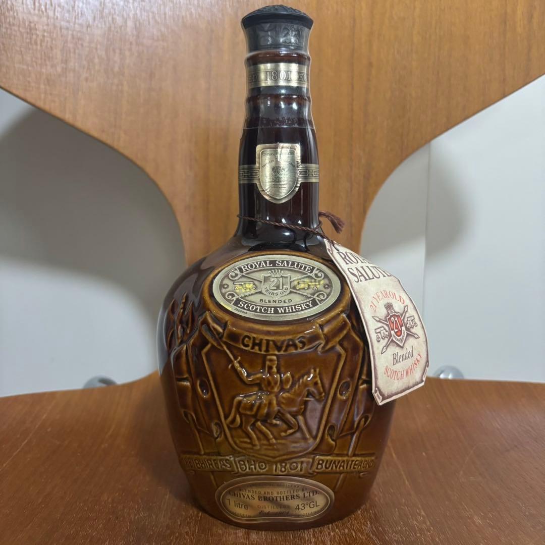 【未開栓品】ロイヤルサルート 21年 スコッチウイスキー 1リットル　赤　al