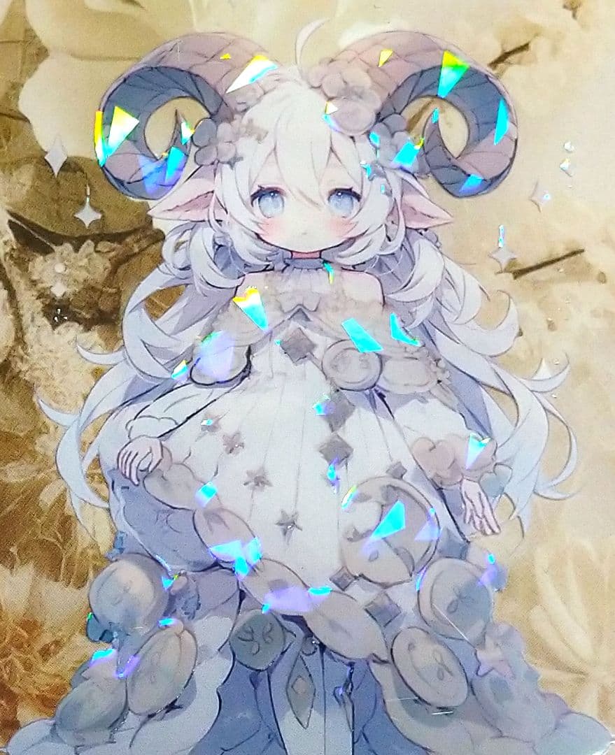 廃盤品✩J790＃白羊座-茉莉(贝壳光)銀河絵日切り売り海外人物女の子AIマステ