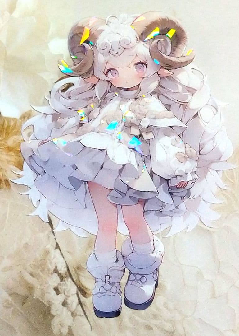 廃盤品✩J790＃白羊座-茉莉(贝壳光)銀河絵日切り売り海外人物女の子AIマステ