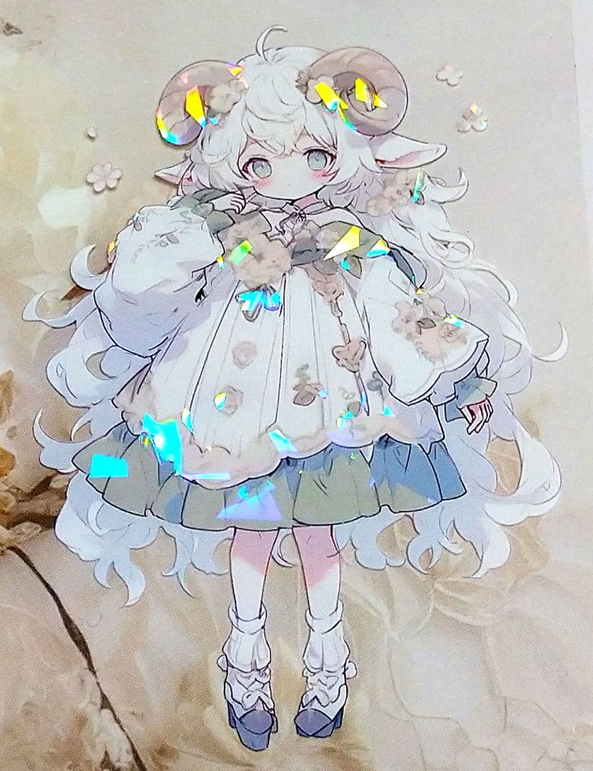 廃盤品✩J790＃白羊座-茉莉(贝壳光)銀河絵日切り売り海外人物女の子AIマステ