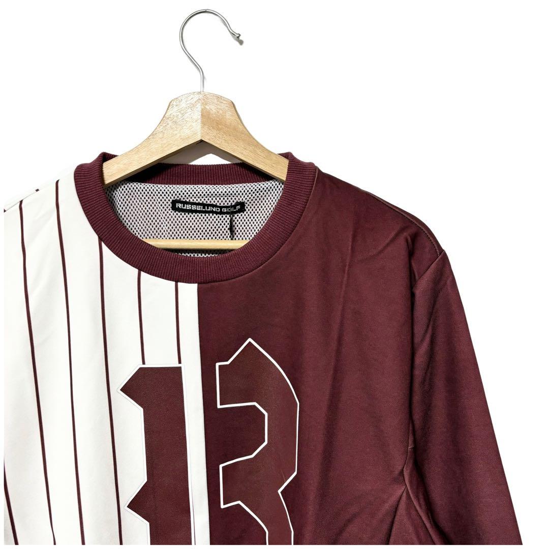 ラッセルノ ゴルフ バイカラー クルーネック プルオーバーブルゾン ボルドー 4
