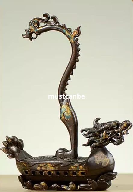 銅製 竜船香炉 室内檀香沈香 香炉 茶道薫炉 香道具 装飾品 工芸品 置物