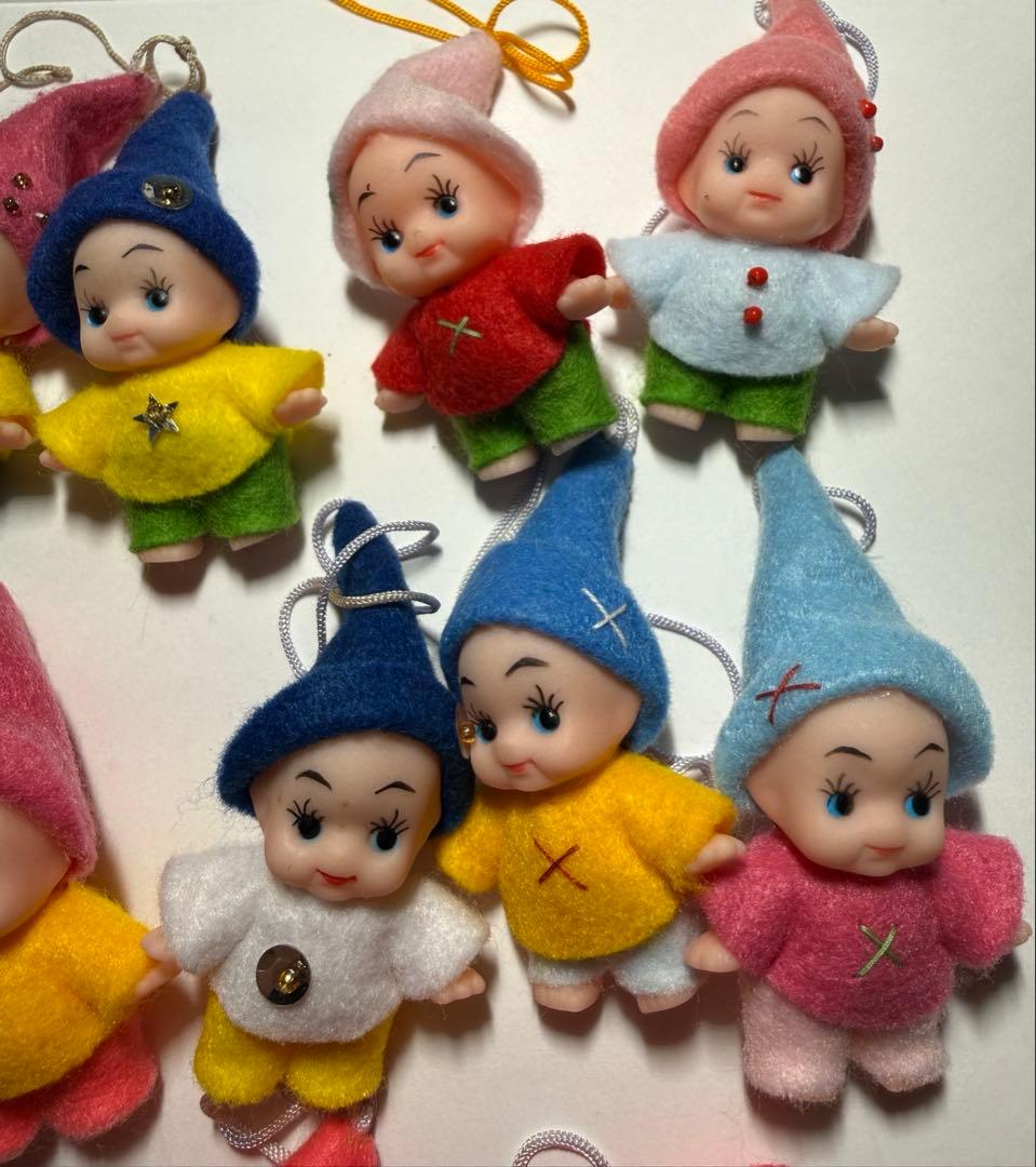 キューピー　フェルトハンドメイド　 人形ストラップ14個セット 昭和レトロ