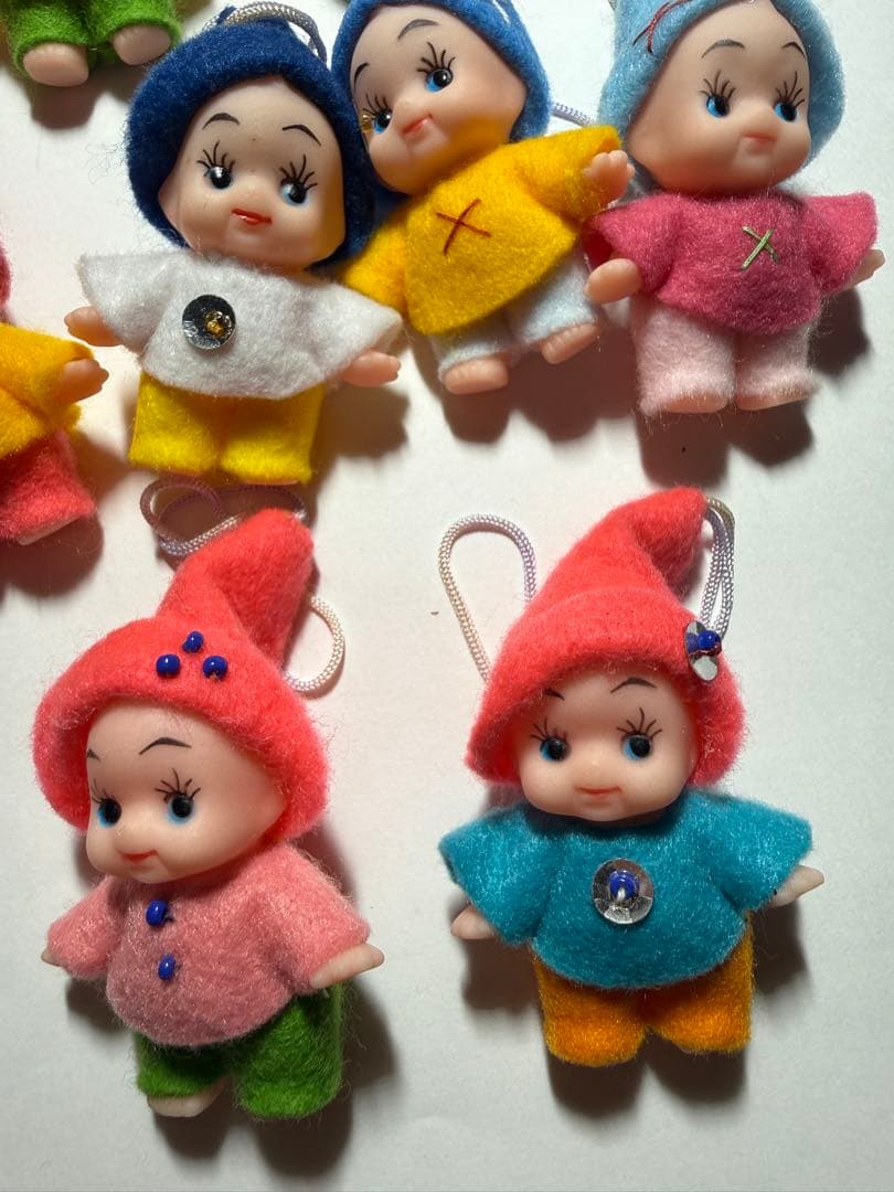 キューピー　フェルトハンドメイド　 人形ストラップ14個セット 昭和レトロ