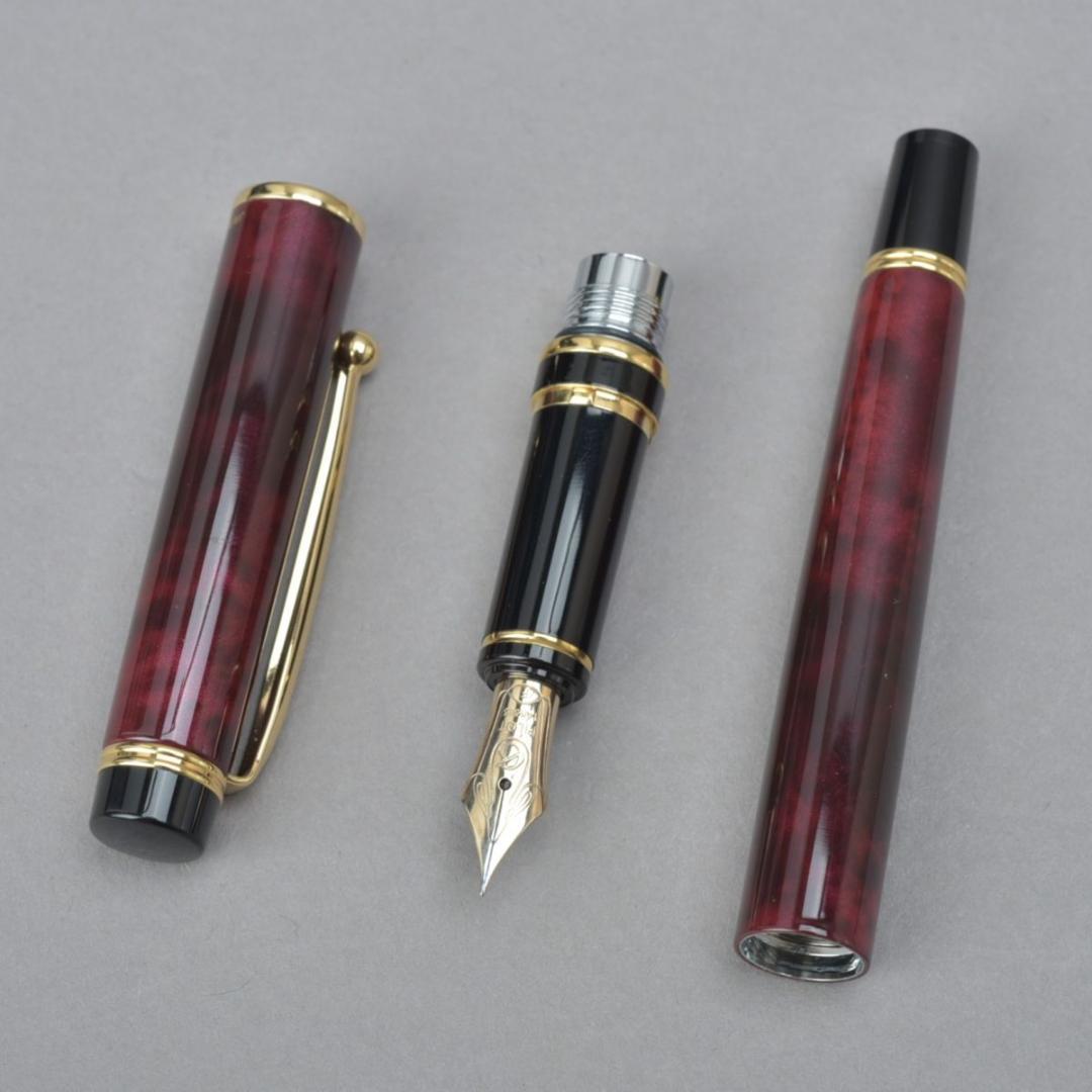 極美品 PILOT パイロット 万年筆ペン先14K-585F ボルドー ゴールド