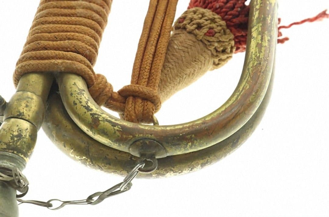 【当時物】日本軍・軍隊ラッパ（喇叭）信号ラッパ・突撃ラッパ 二巻⑥【商標刻印有】