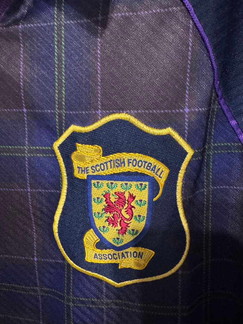 90sスコットランド代表ユニフォームUmbro チェック柄サッカーシャツ