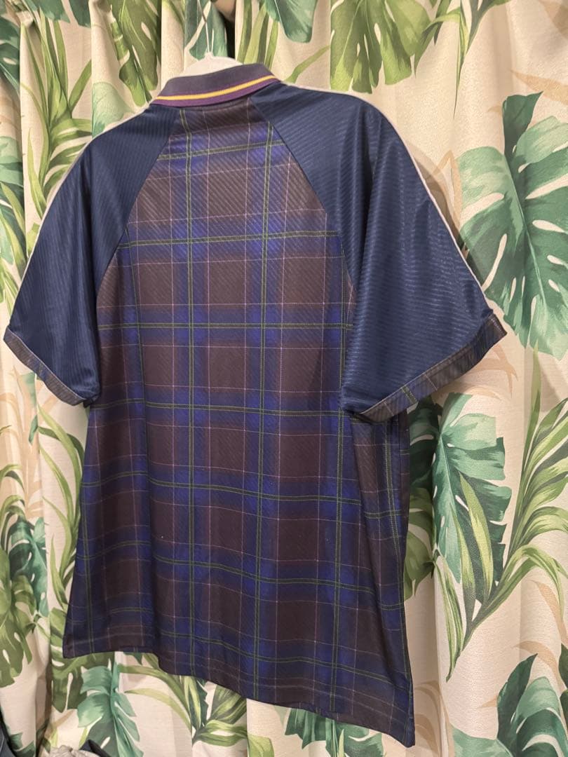 90sスコットランド代表ユニフォームUmbro チェック柄サッカーシャツ