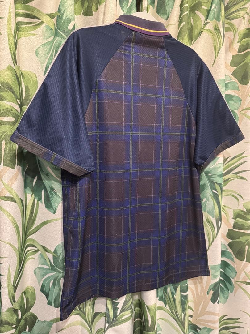 90sスコットランド代表ユニフォームUmbro チェック柄サッカーシャツ