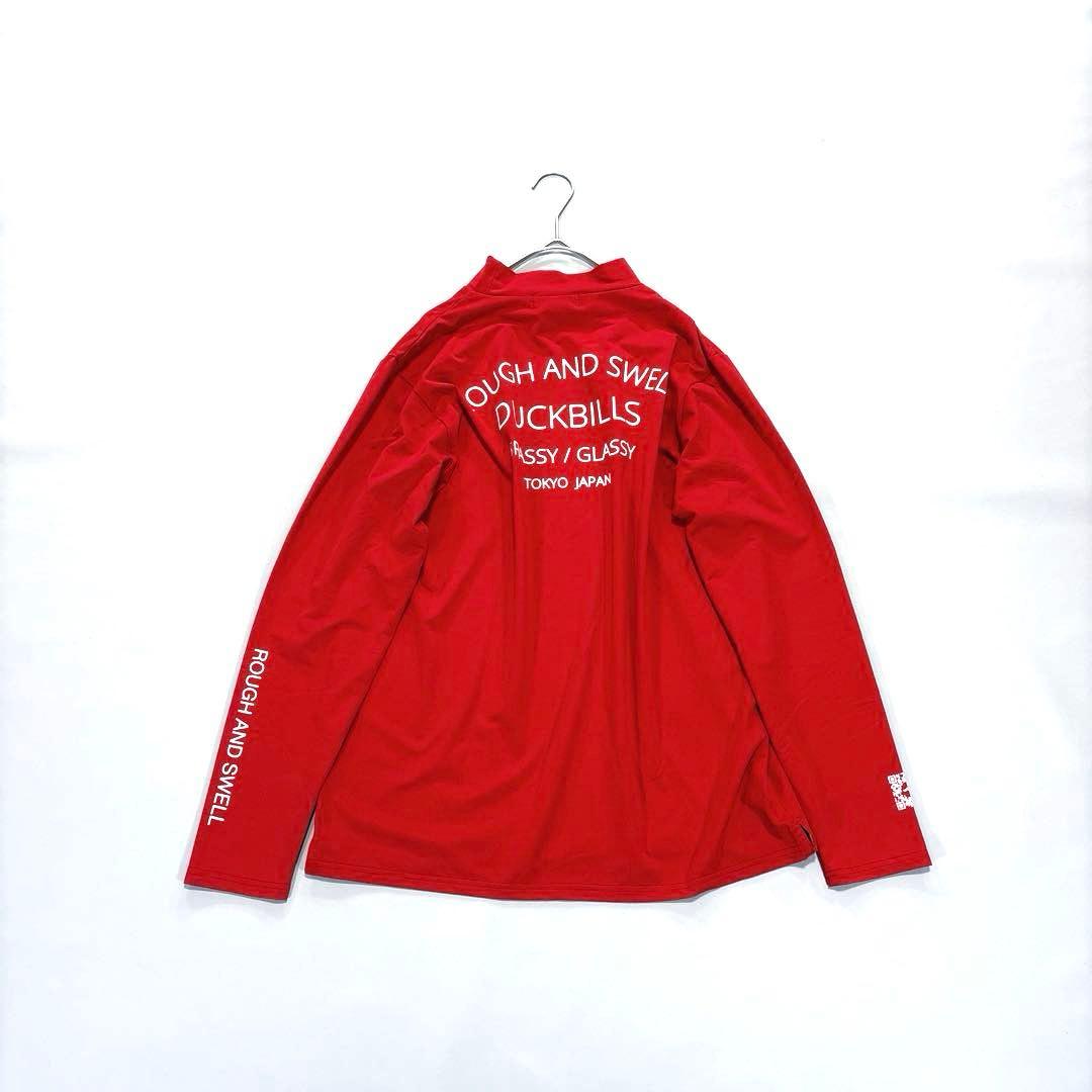 ラフアンドスウェル　長袖モックネックシャツ　ハイネック　レッド　M メンズ