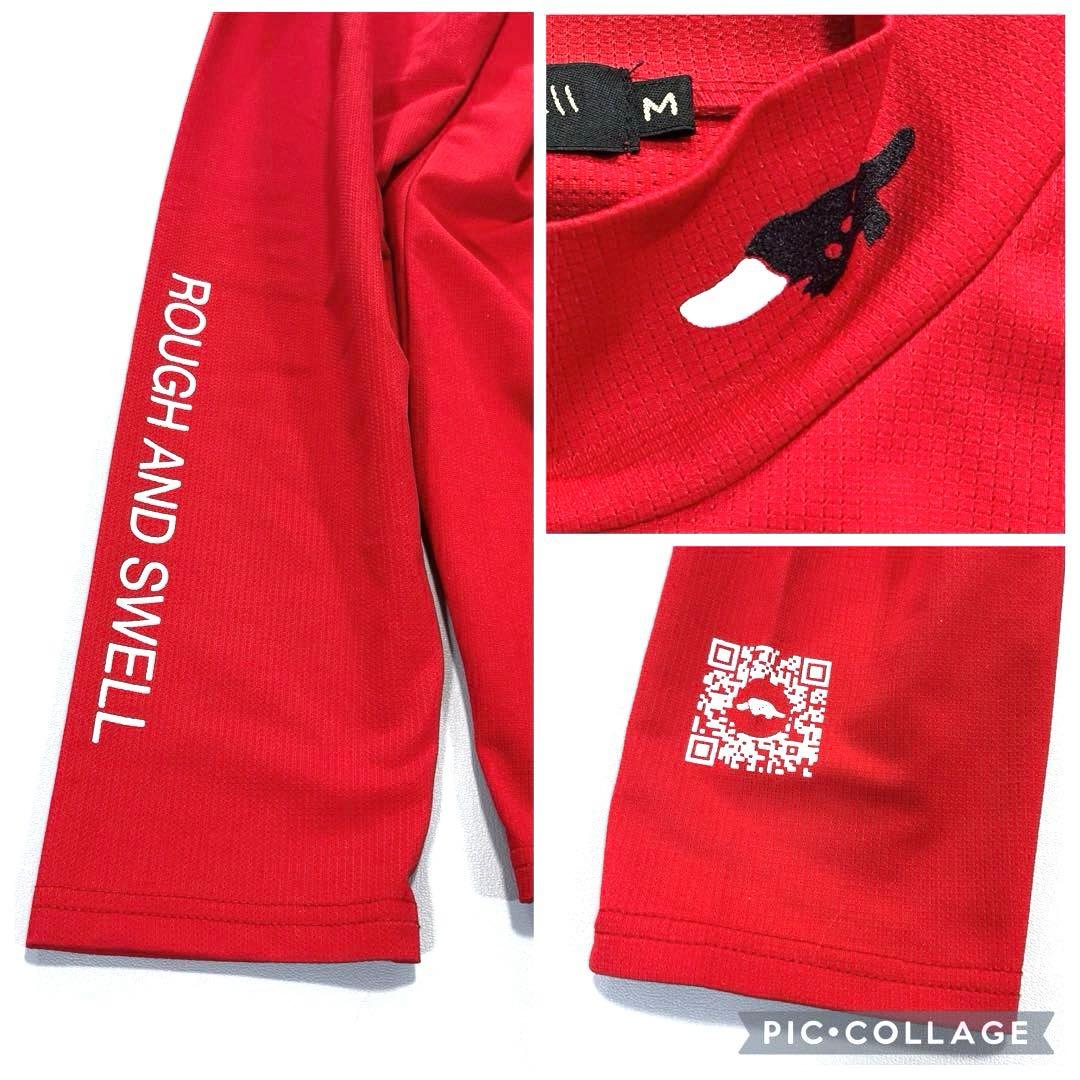 ラフアンドスウェル　長袖モックネックシャツ　ハイネック　レッド　M メンズ