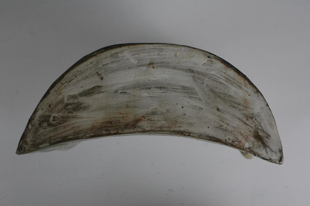 壺屋焼 人間国宝 金城次郎 作 呉須双魚文抱瓶（大）