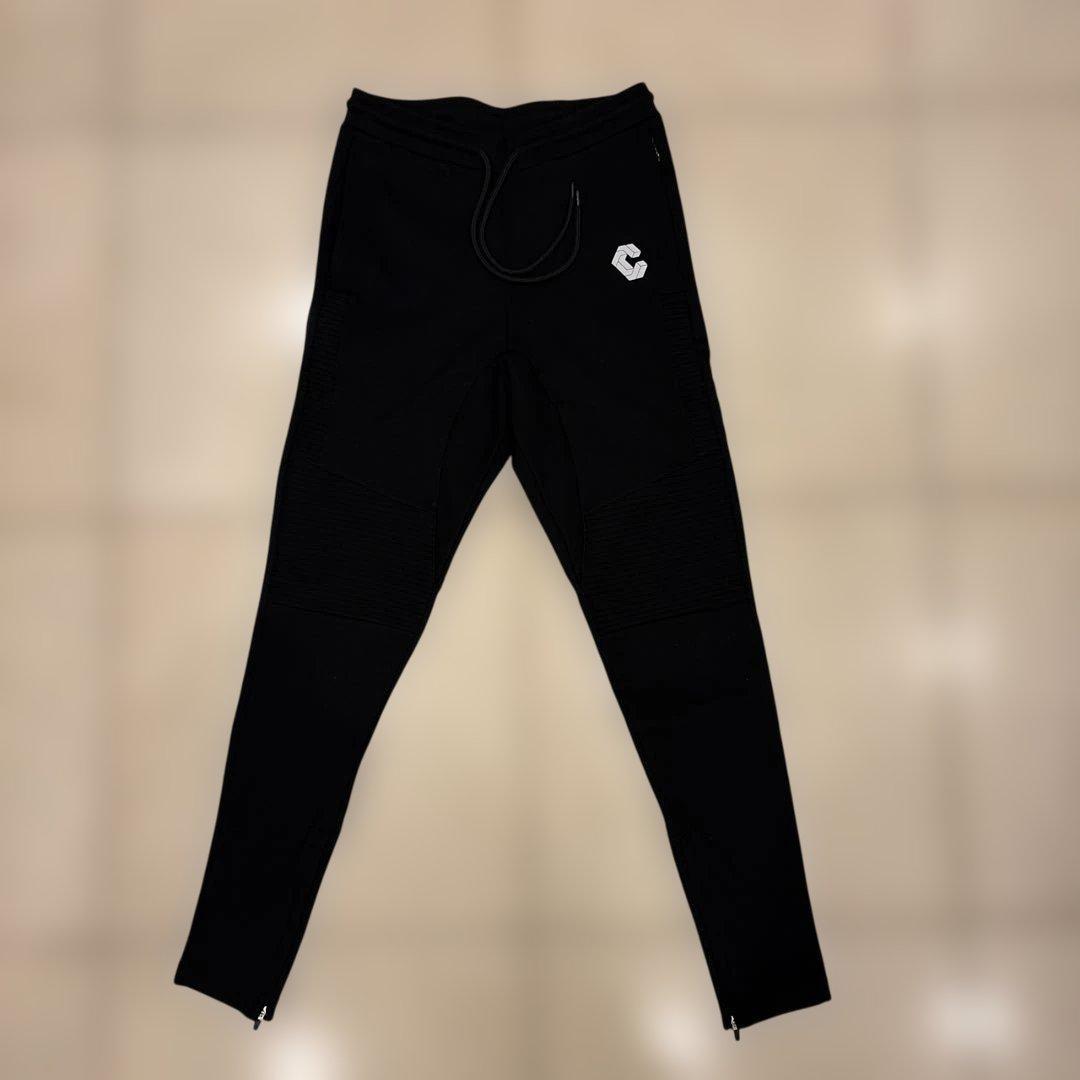 CRONOS スリムフィットパンツ　ブラック