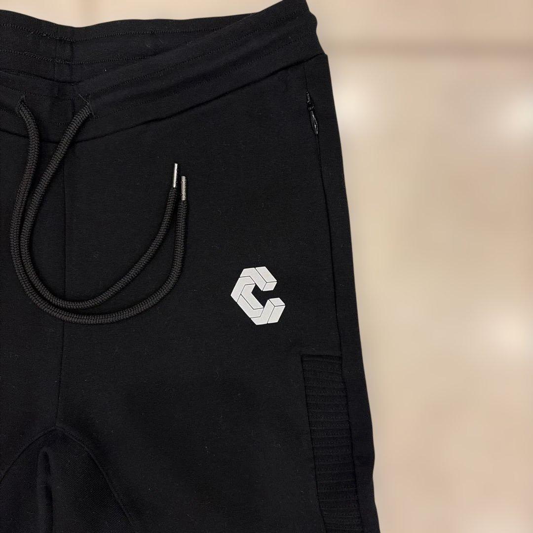 CRONOS スリムフィットパンツ　ブラック