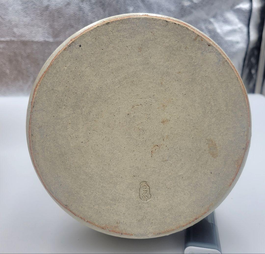 かまくら山焼　下中彌三郎作　耳付きかぶら花生　共箱　茶道具　骨董品　美術品