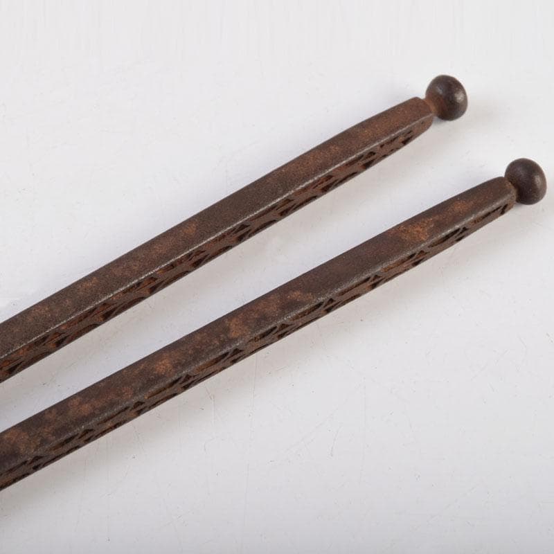 茶道具　古鉄　四方すかし飾　火箸　時代箱　V　8962