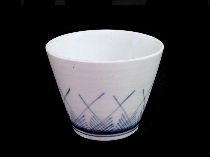 古伊万里　染付　桧垣草紋の図　蕎麦猪口　080AS-CBj
