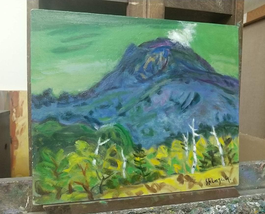 F8 「浅間山」絵画 油絵
