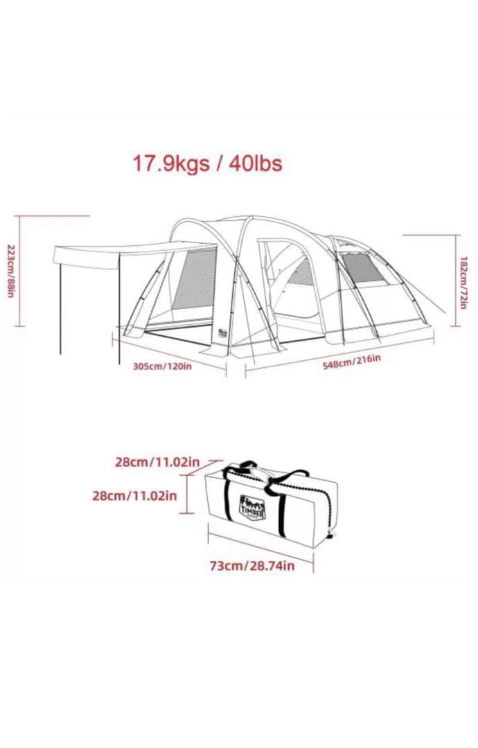 【TIMBER RIDGE】ティンバーリッジ 6人用ツールームテント