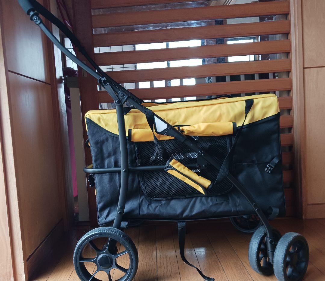 折りたたみキャリーカート 黒と黄色