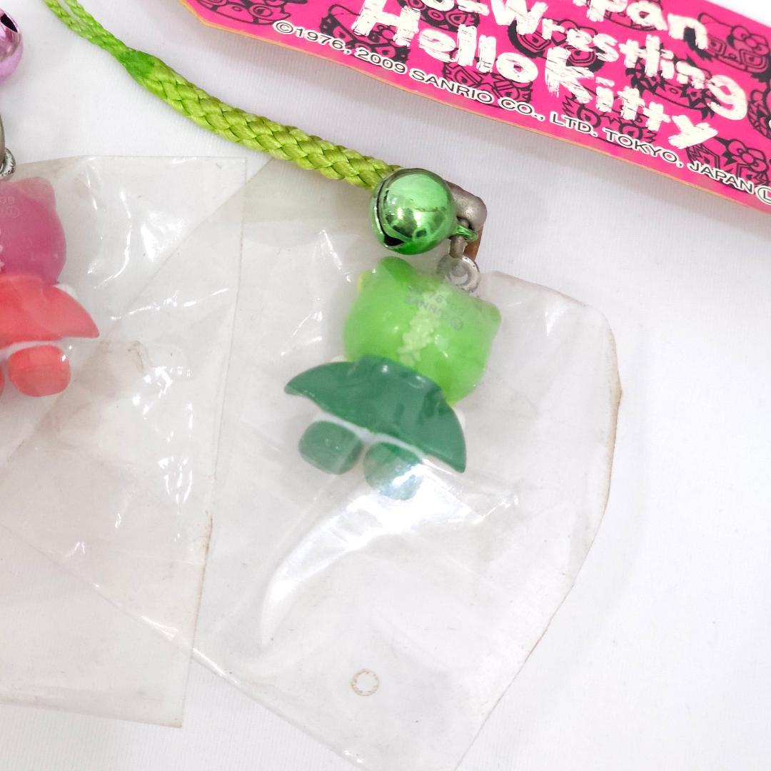 希少 ハローキティ 根付け ストラップ 全日本プロレス 覆面レスラー 2種