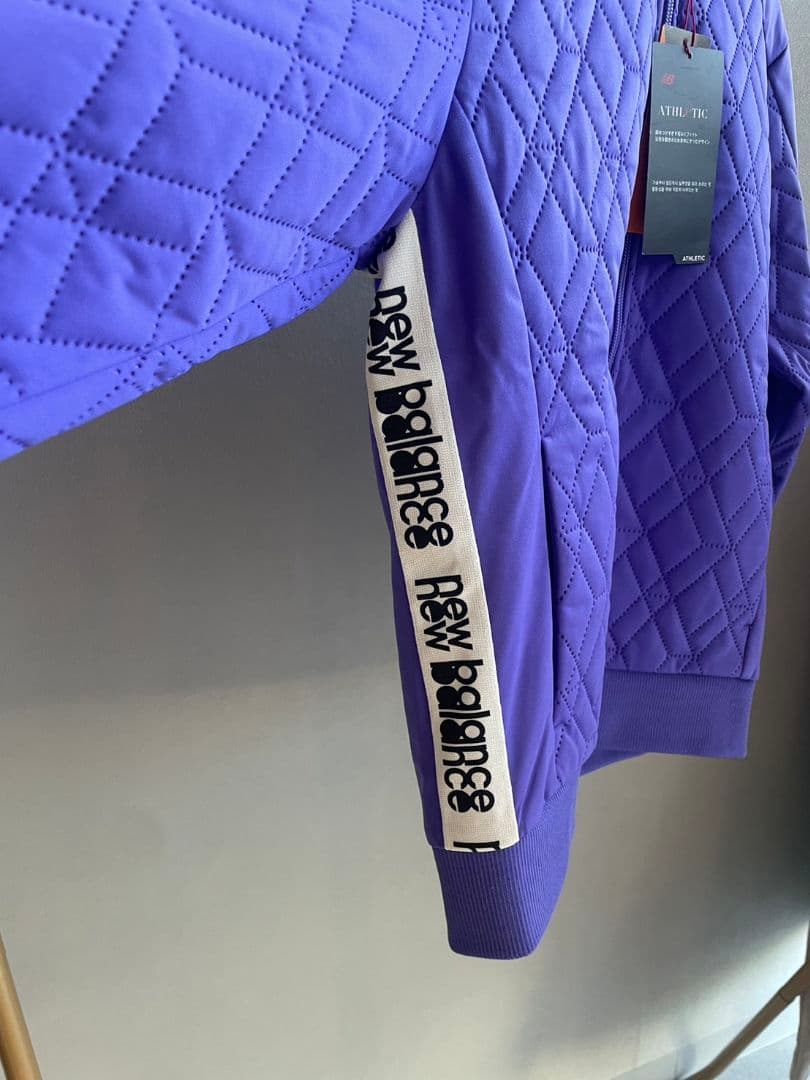 New balance パープル キルティング フード付きジャケット