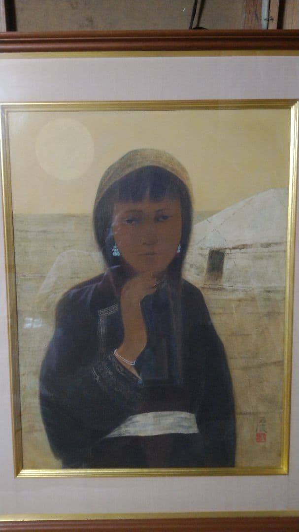 ◆小林五浪　「砂漠の少女」　日本画   P12号　福島県に五浪美術記念館◆