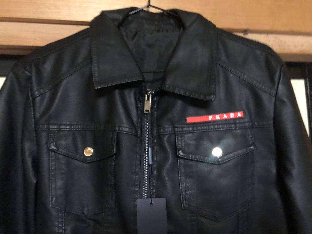 PRADA プラダ ノベルティ シングルライダース 革ジャン ユニセックス M