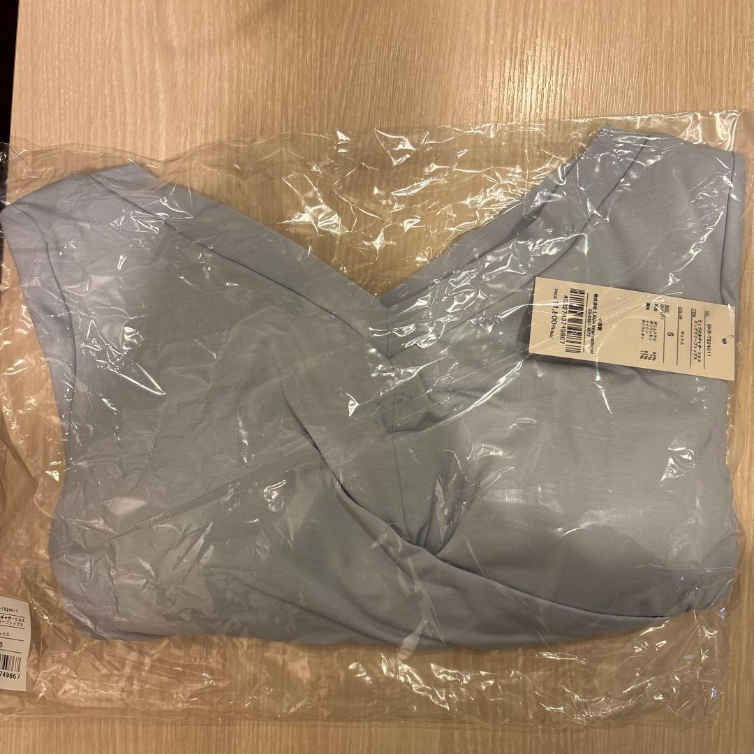 SUKALA カップ付きギャザークロスロングスリーブトップスSデコルテVネック