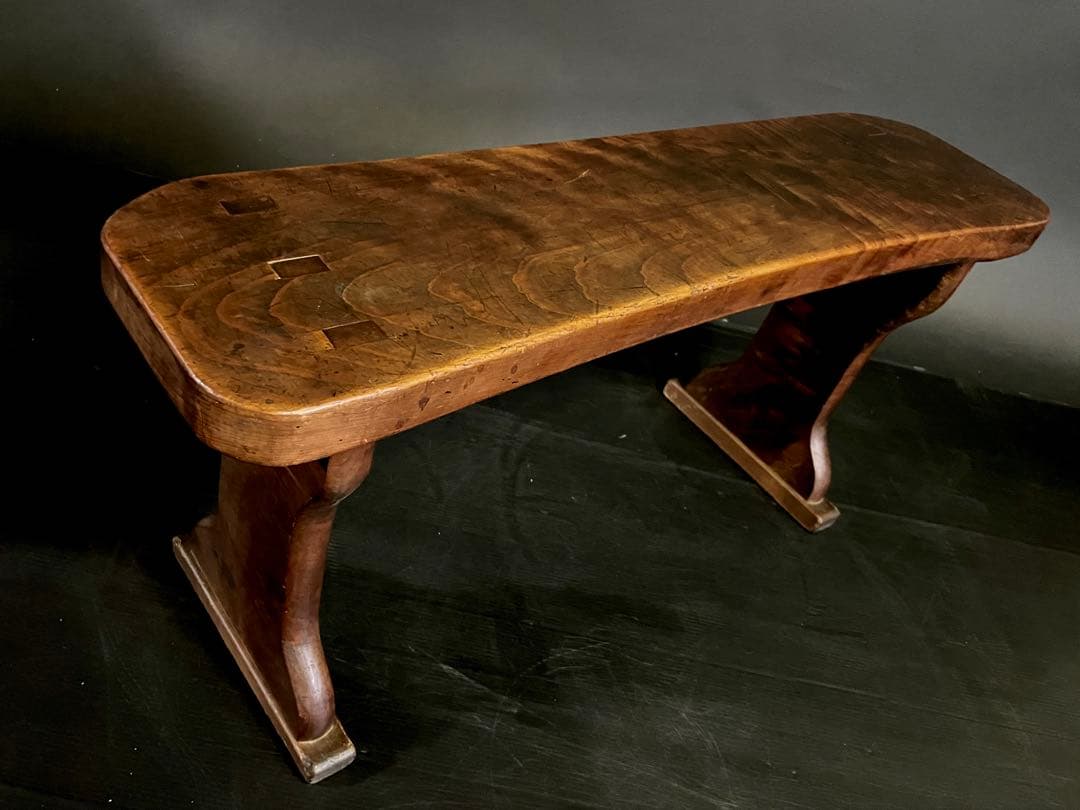 『母』 脇息 肘置 肘掛 木製 特大70cm 民藝 古民具 (E)