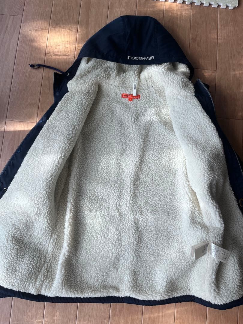 Beams Golf フード付きジャケット ネイビー　防寒　アウター
