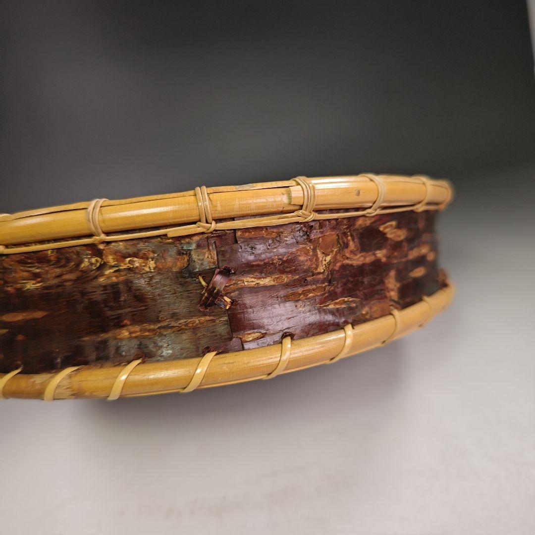 イ831 炭斗『水谷六々斉』『桜皮　炭斗　共箱』茶道具