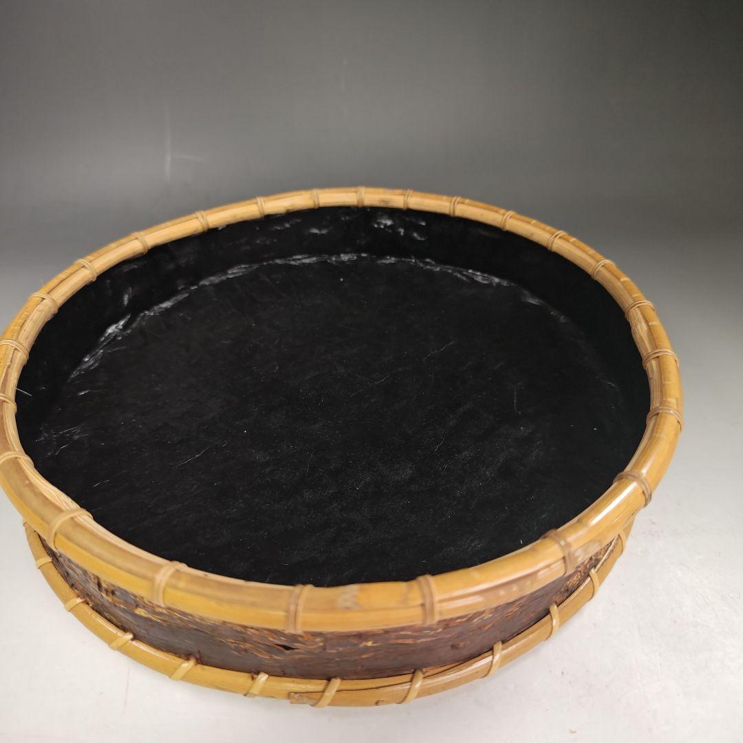 イ831 炭斗『水谷六々斉』『桜皮　炭斗　共箱』茶道具