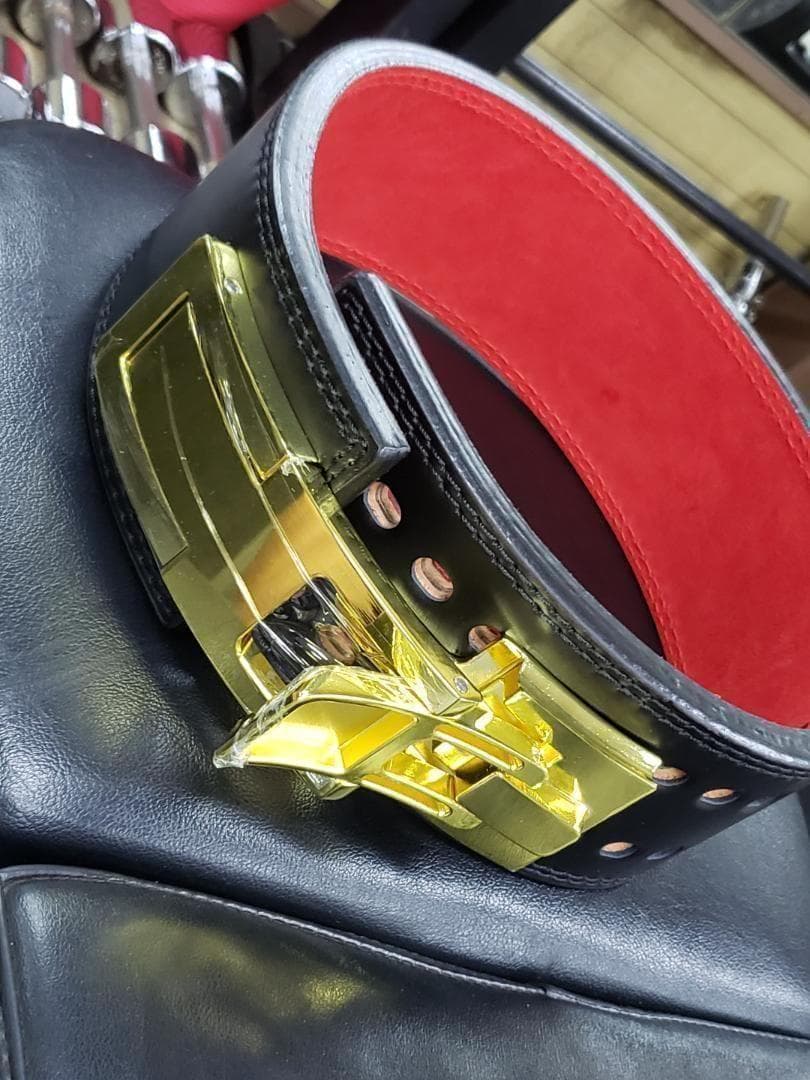 レバーアクションベルト パワーベルト金 ワンタッチ可変式13ｍｍ Mサイズ