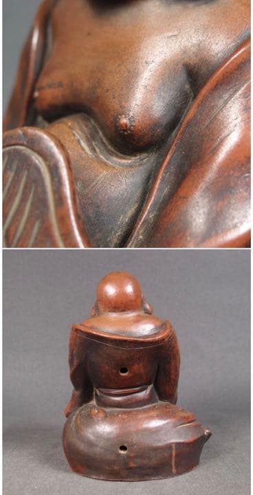 送料無料　江戸時代　備前焼　布袋伏香炉