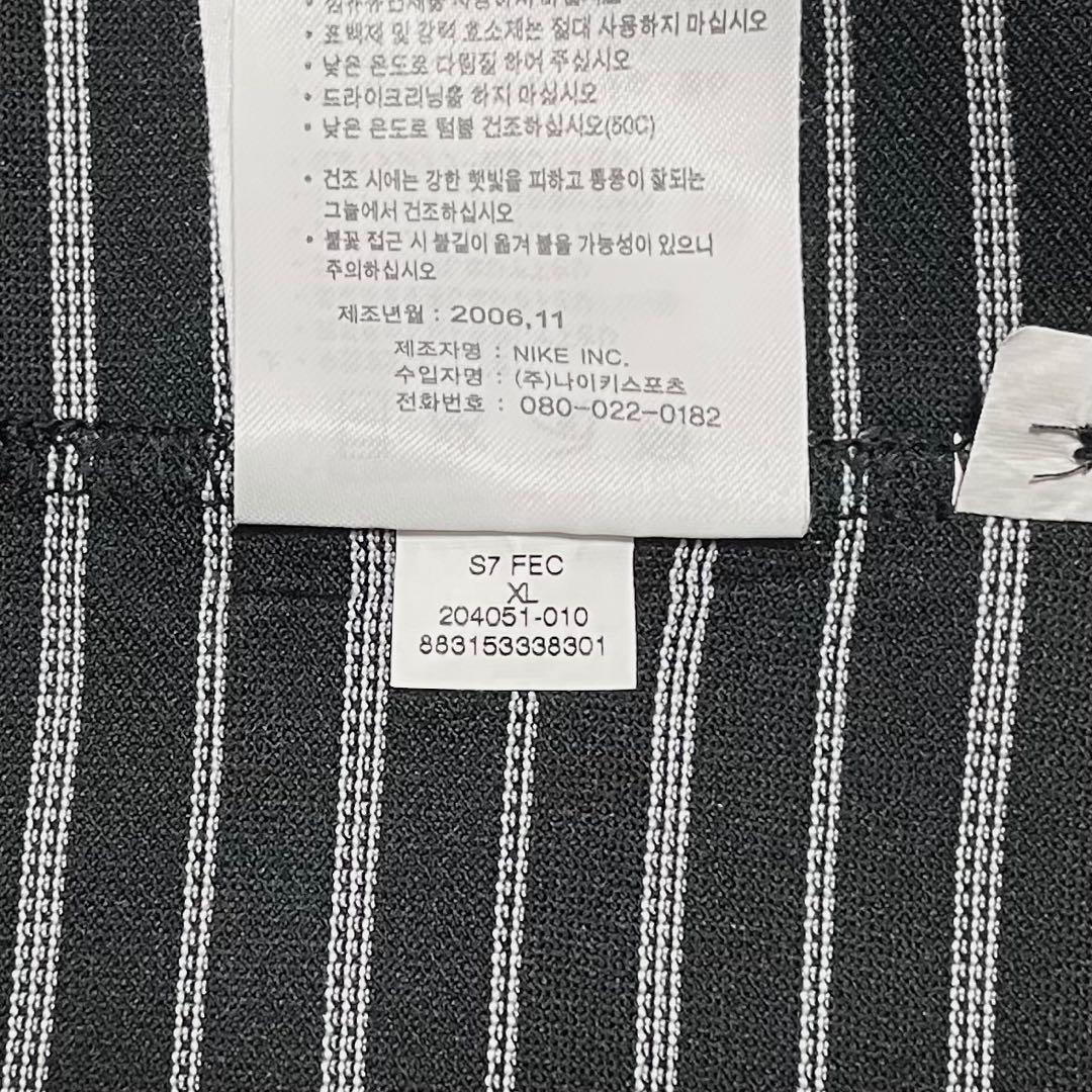 【未使用デッド】00s NIKE GOLF 長袖ポロシャツ 黒 白ボーダー XL