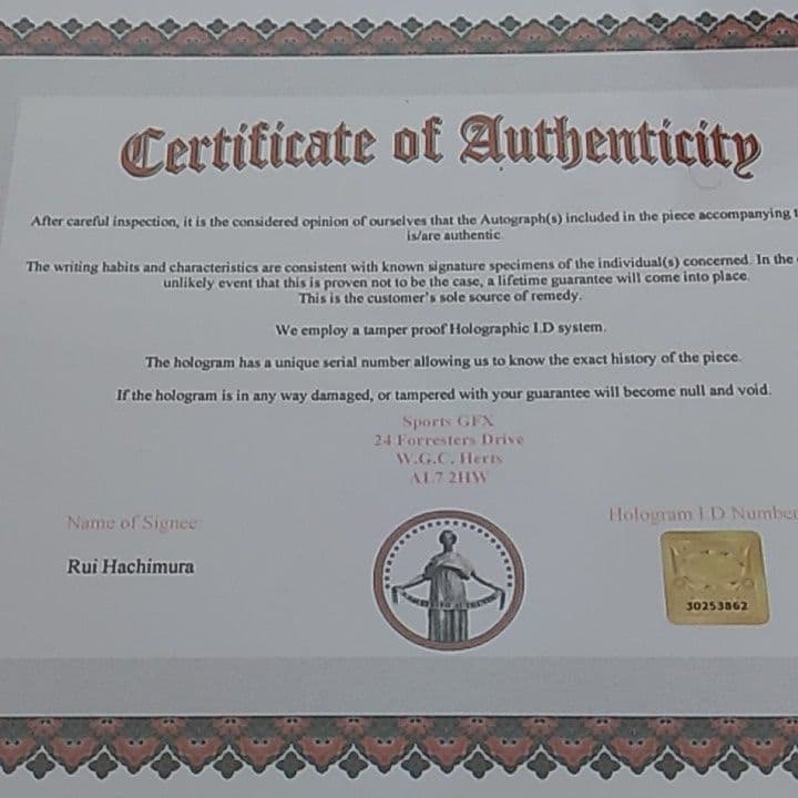 八村塁選手(ゴンザガ大)直筆サイン入りフォト証明書付き