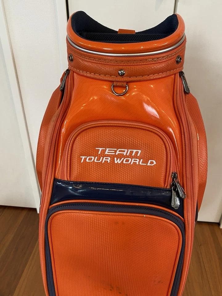 本間ホンマ ツアーワールド オレンジ 多機能カートバッグ ゴルフ　キャディバッグ