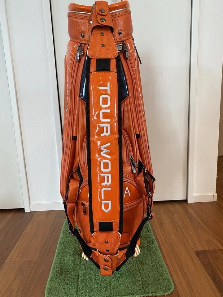 本間ホンマ ツアーワールド オレンジ 多機能カートバッグ ゴルフ　キャディバッグ