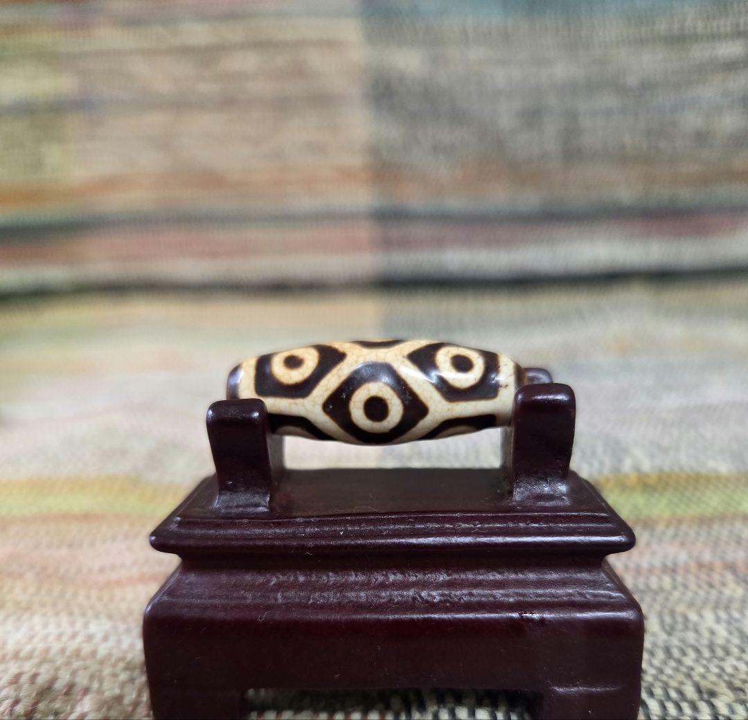 908　天珠　上肯　亀甲長壽九眼天珠　dzibeads！