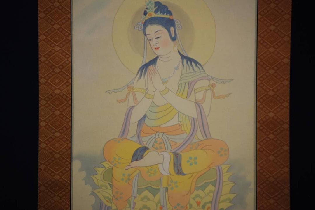 不詳/作者不詳/観音/美品/布袋屋掛軸HD-374