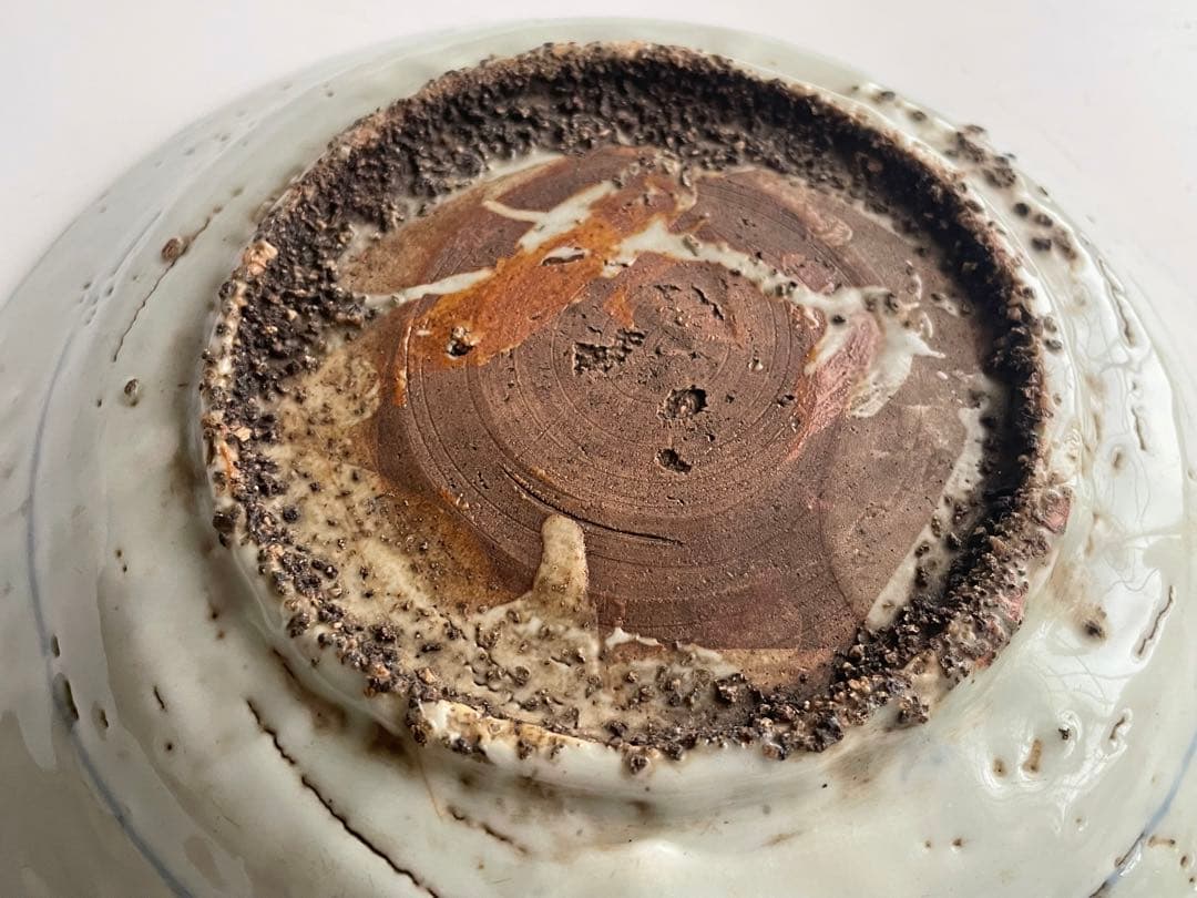 骨董　アンティーク　呉須　染付　鹿花文様　七寸皿　漳州窯　明　呉須手