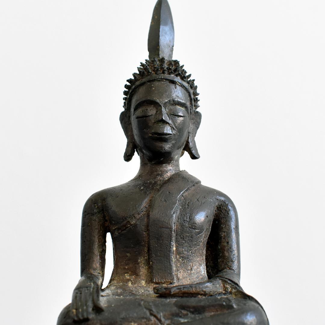 東南アジア ラオス18世紀頃 ランサーン王朝期 青銅仏 金銅仏 ブッダ 座仏タイ