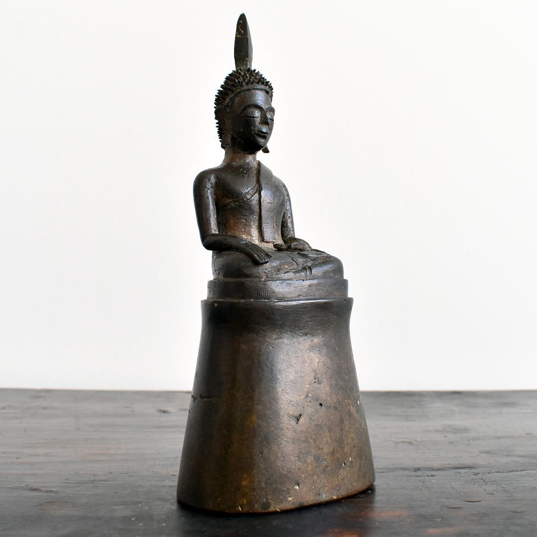 東南アジア ラオス18世紀頃 ランサーン王朝期 青銅仏 金銅仏 ブッダ 座仏タイ