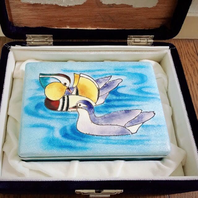 未使用　ビンテージ　七宝焼　葉巻ケース　小物入れ　収納