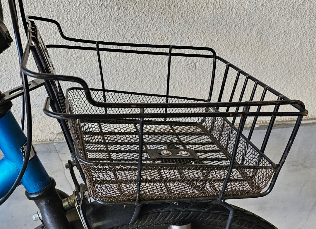 子供用自転車 24インチ 青 前バスケット付き