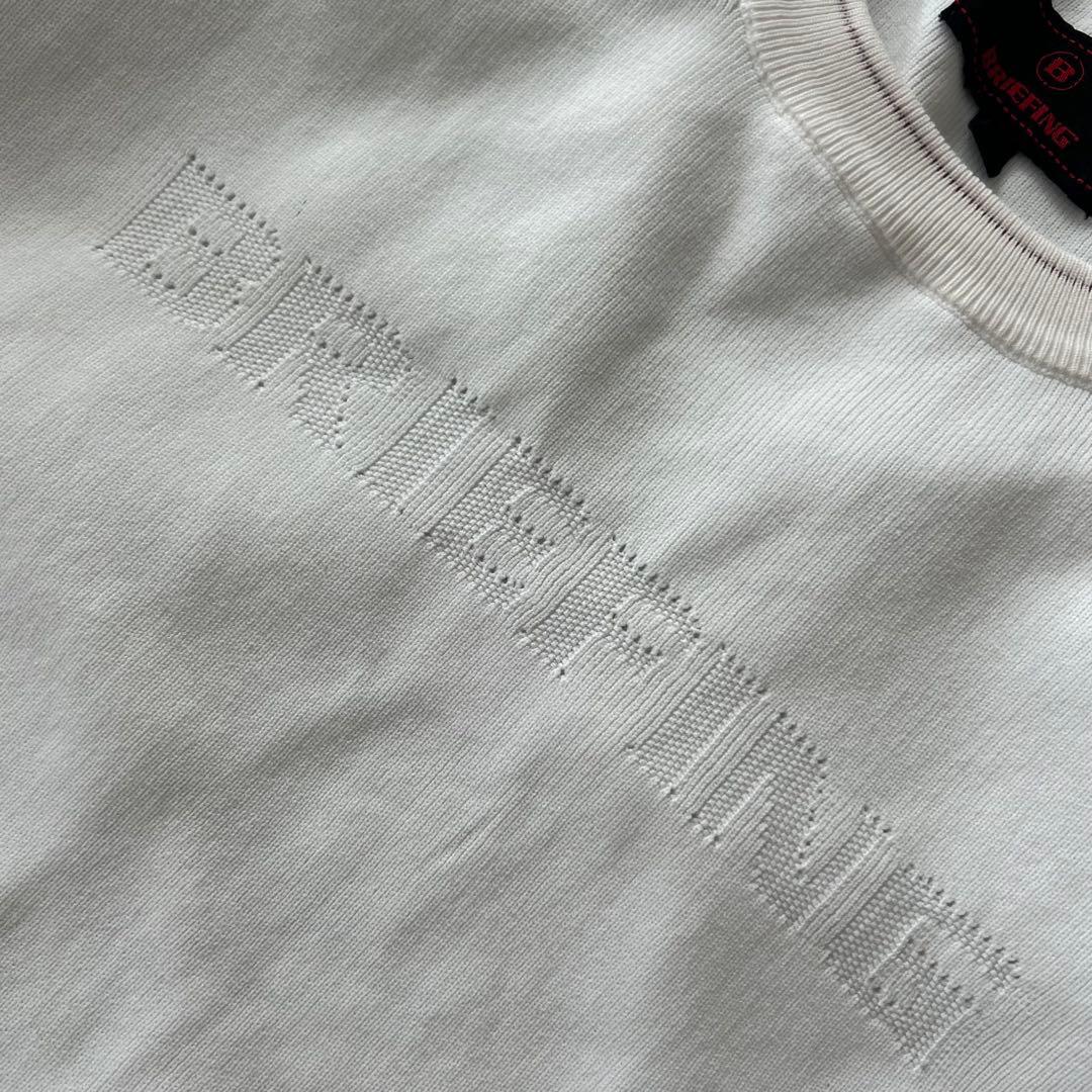 BRIEFING ブリーフィング　ニット　ロゴ　セーター　ホワイト　白　メンズ