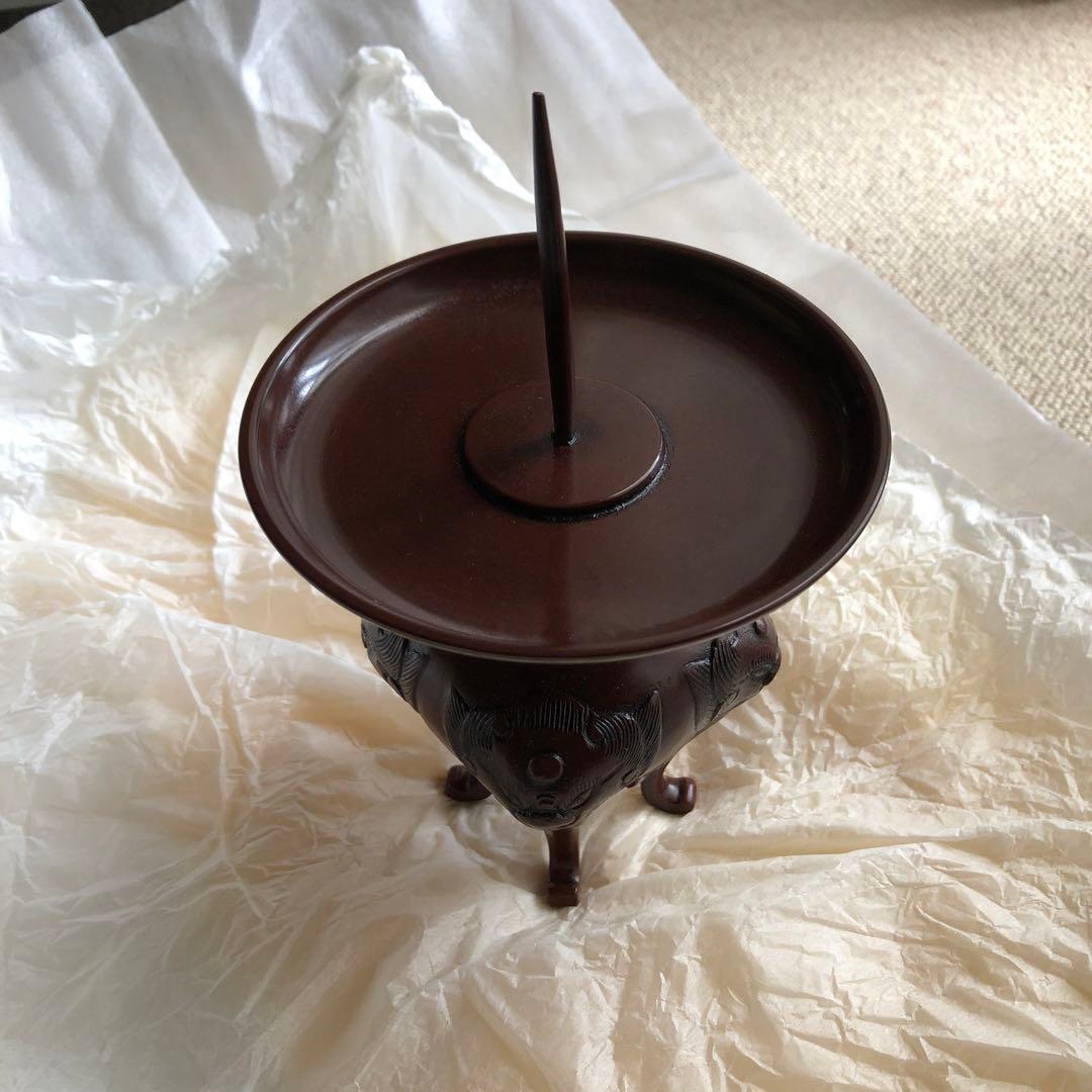 蠟型鋳銅　燭台　銀雅堂　木箱入